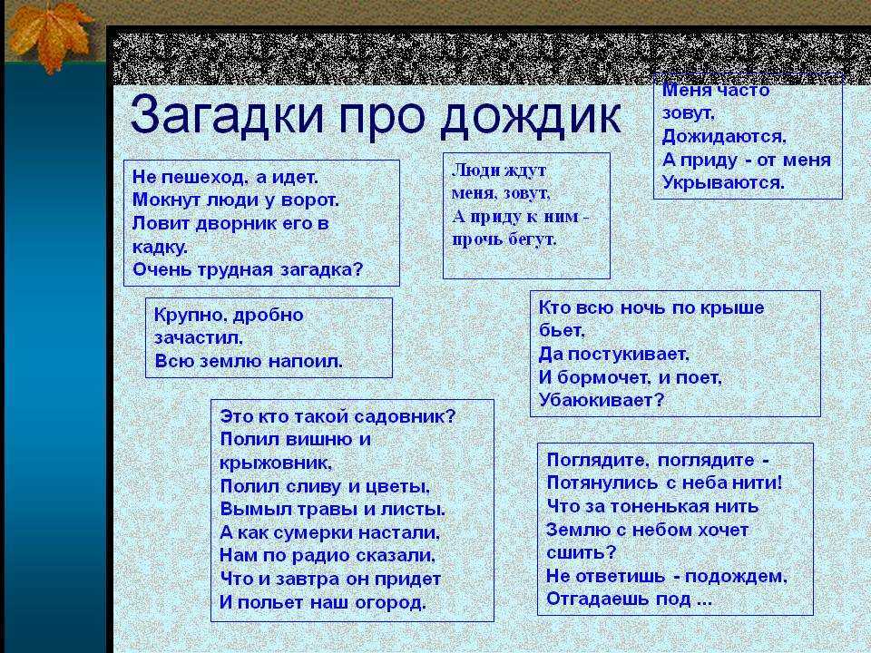 Загадки для детей про дождь. загадки про дождь загадки про дождь для детей 6 7