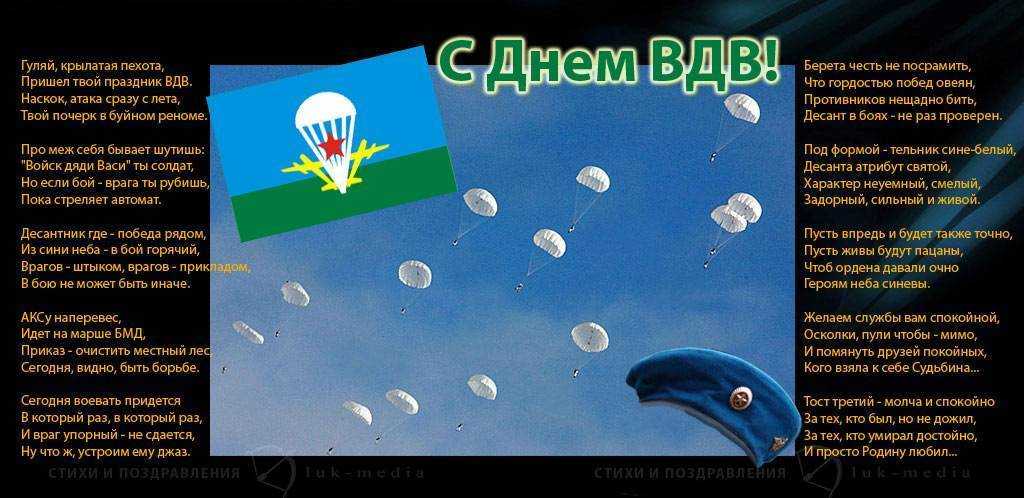 Поздравления с днем вдв в прозе |