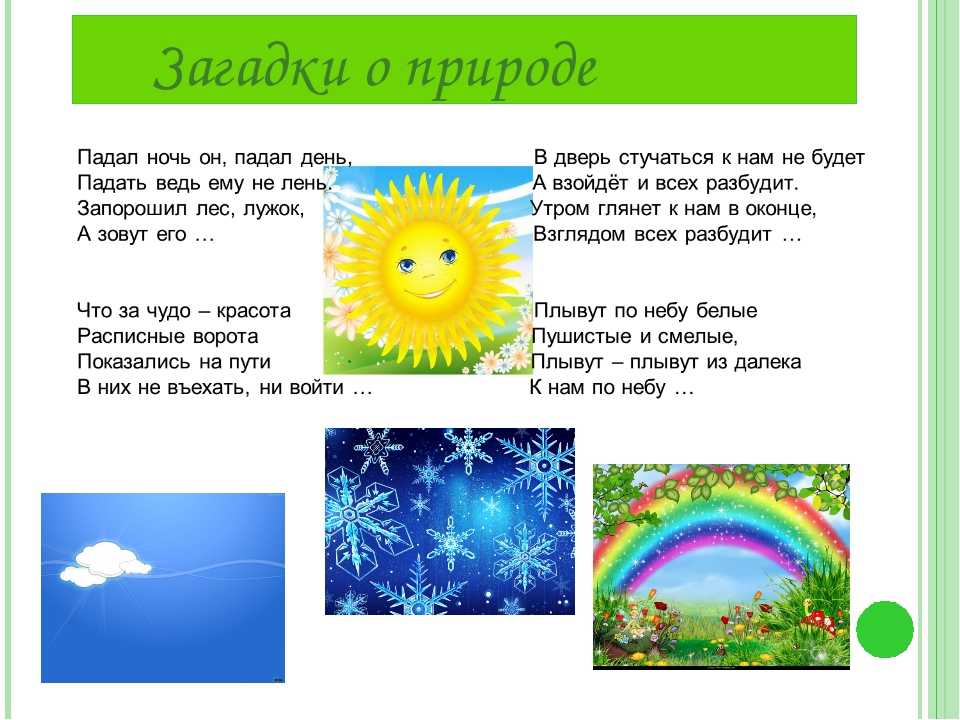 Загадки о явлениях природы для детей 1-2-3-4 класса с ответами