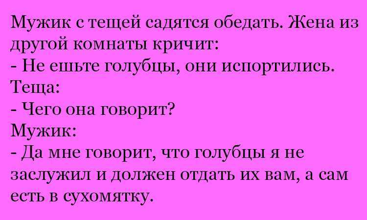 Анекдоты про тещу и зятя смешные до слез