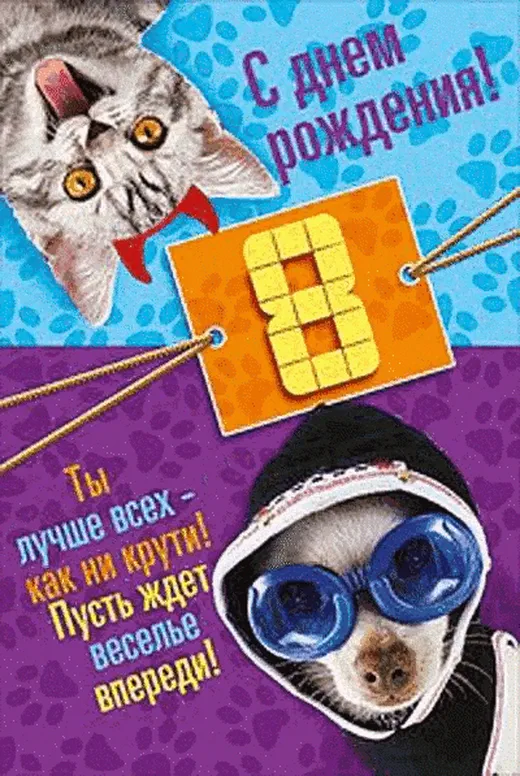 Поздравления с днем рождения мальчику 8 лет прикольные открытки