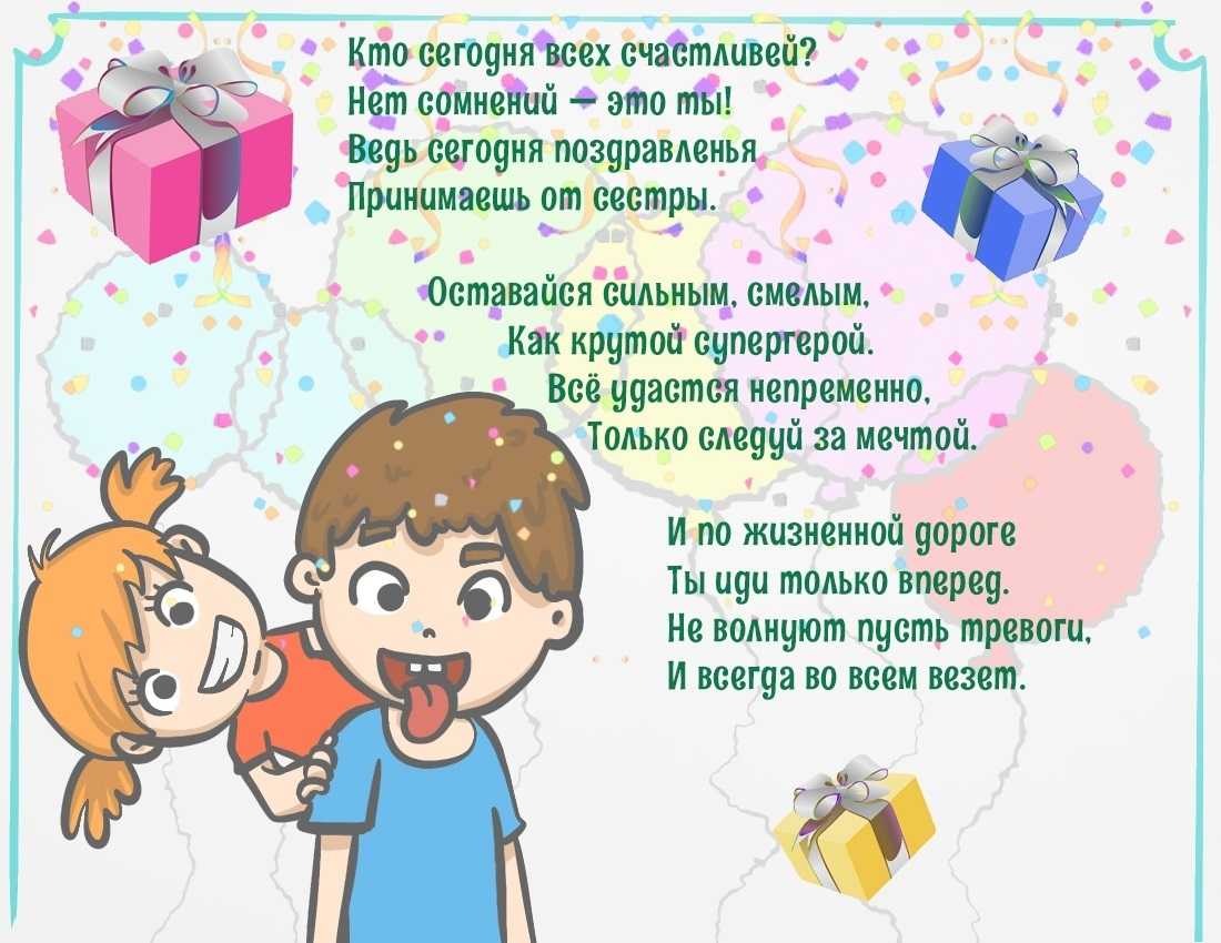 Прикольные поздравления с днем рождения сестре 15 лет от сестры, брата своими словами