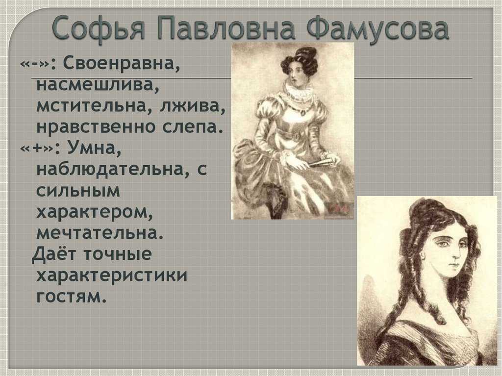Характеристика софьи горе от ума с цитатами