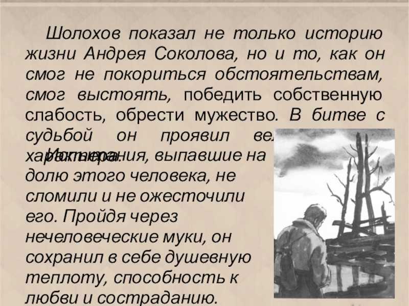 Краткое содержание шолохов судьба человека за 2 минуты пересказ сюжета